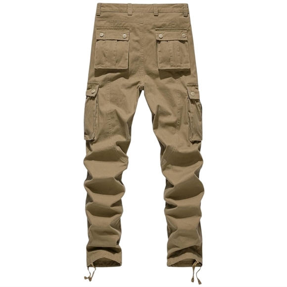 HJWE Men’s Tactical Cargo Pants Khaki Size 40 Cotton Drawstring Utility - Picture 2 of 5